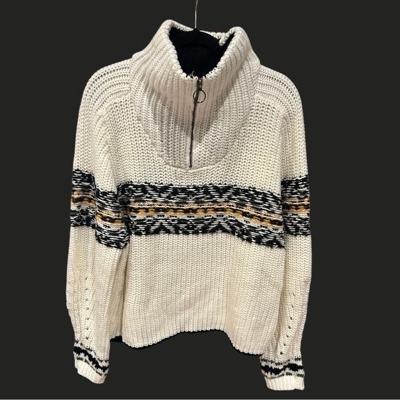 NWT JOHN + JENN Febe Sunrise Chunky Knit Finnel Neck Fair Isle‎ Sweater M - Picture 11 of 11